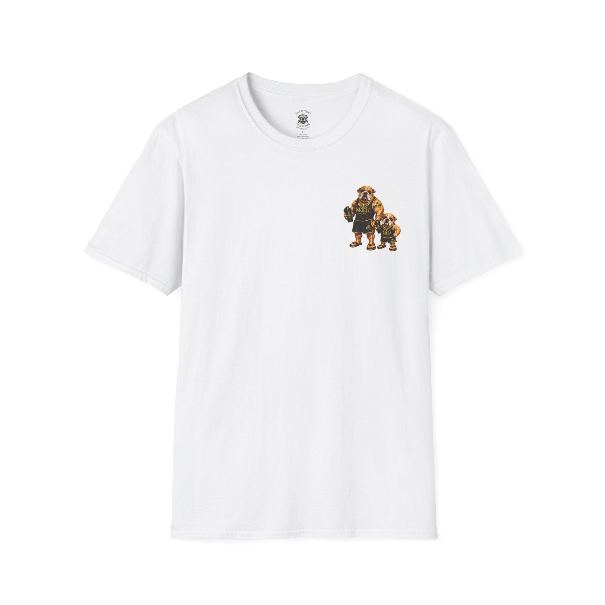 King & Lil English Bulldog apparel collection featuring King Groot and Lil Groot