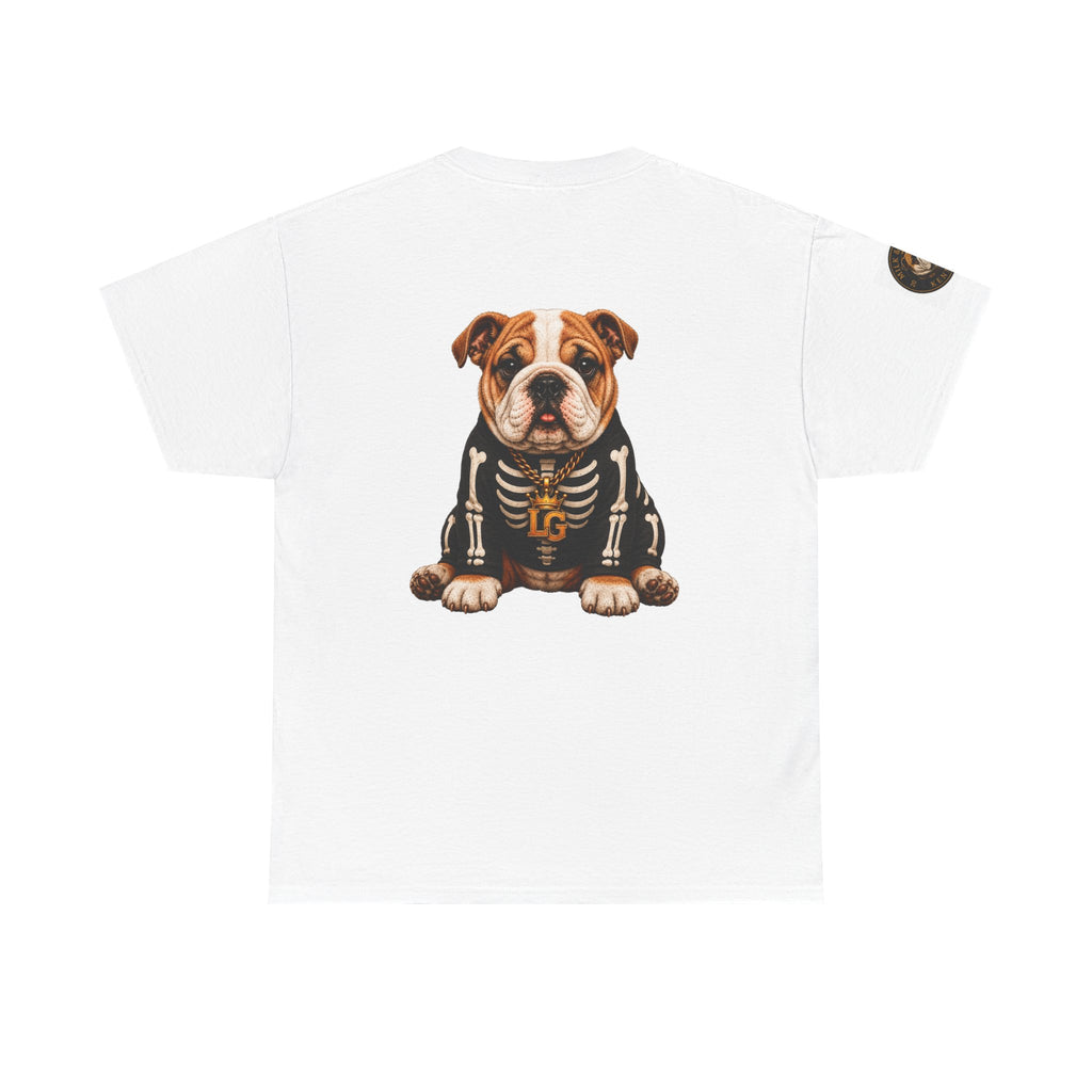 Lil Groot Skeleton Halloween English Bulldog T-Shirt – Unisex Heavy Cotton Tee