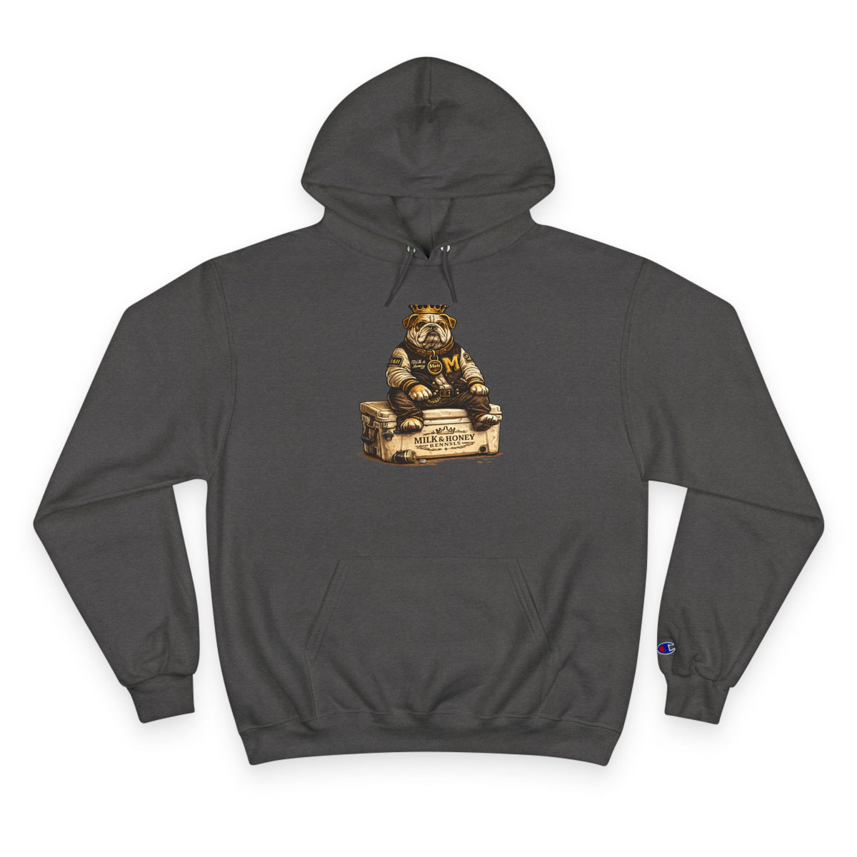 King Grout Bear Milk & Honey Vintage Label Hoodie | Retro Beverage Logo Sweatshirt