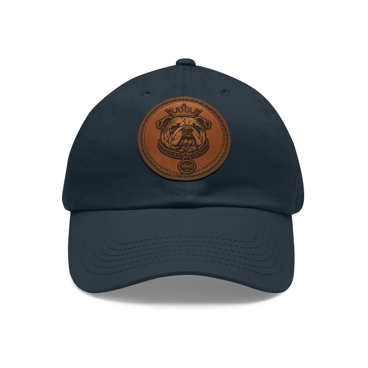 M&H  Leather Patch Dad Hat — Classic Casual Baseball Cap