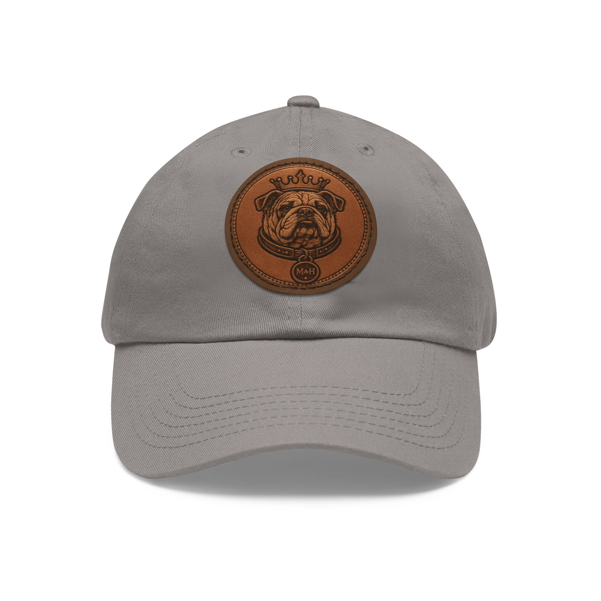 M&H  Leather Patch Dad Hat — Classic Casual Baseball Cap