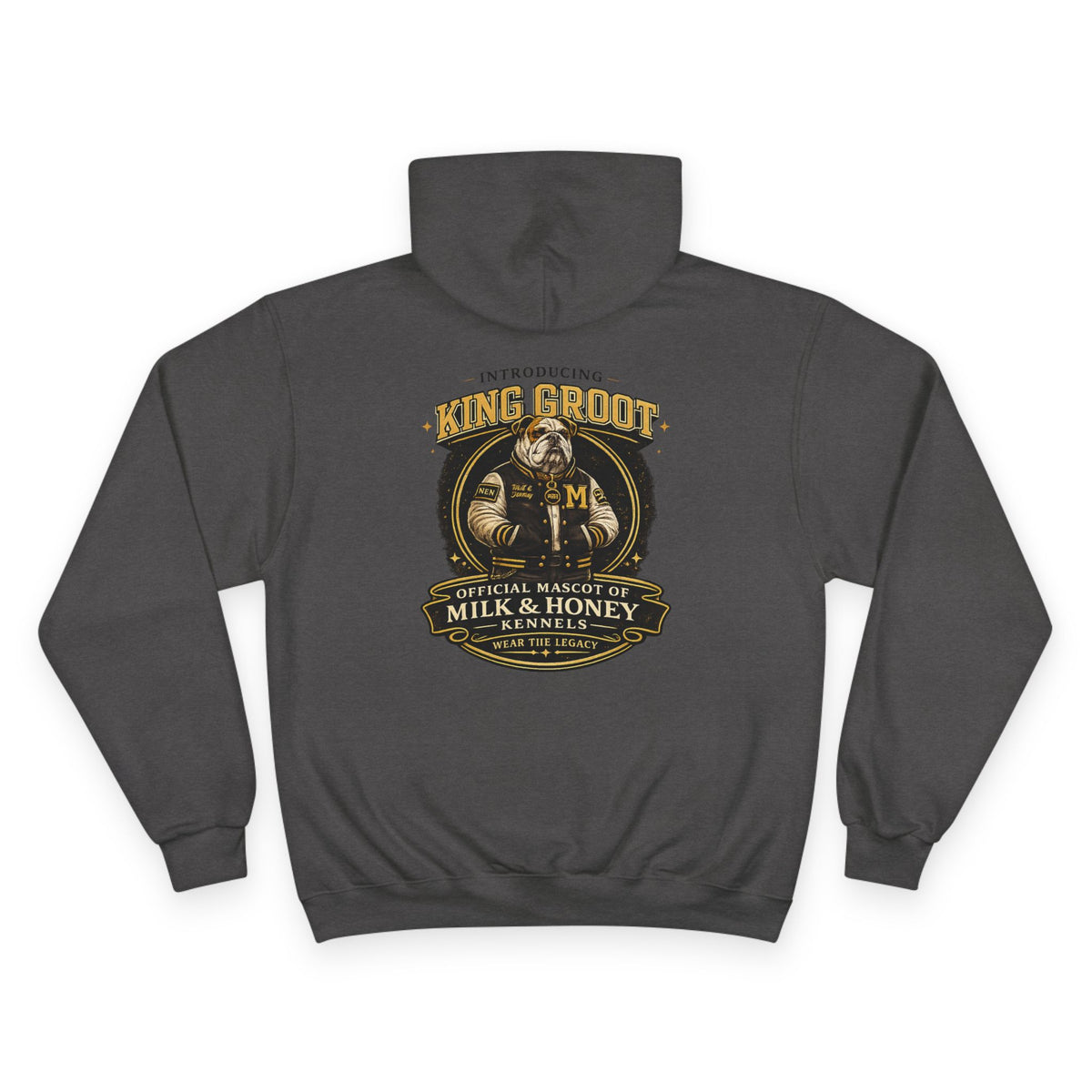 King Grout Bear Milk & Honey Vintage Label Hoodie | Retro Beverage Logo Sweatshirt