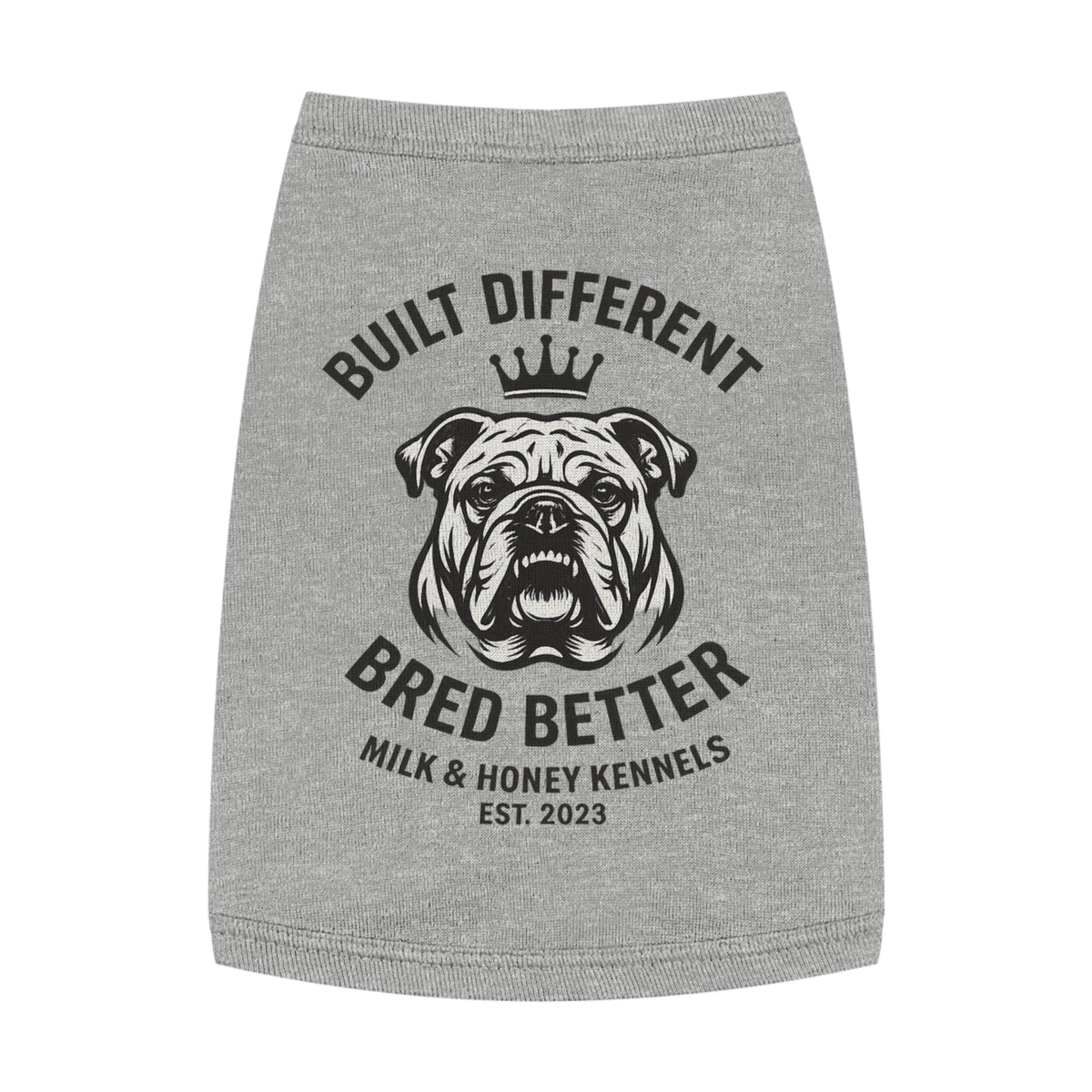 Bulldog Pet Tank Top — "Built Different, Bred Better" Kennel Shirt