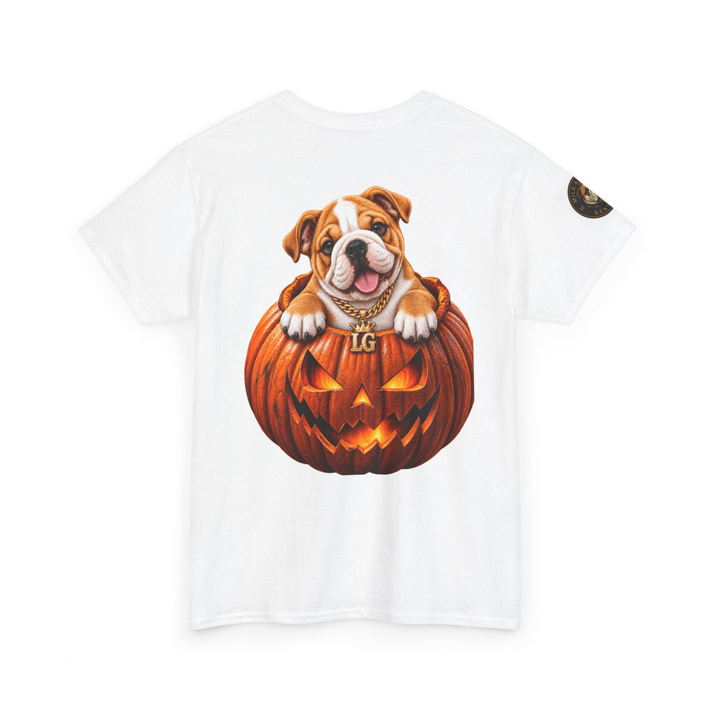 Lil Groot Pumpkin Halloween English Bulldog T-Shirt – Unisex Heavy Cotton Tee