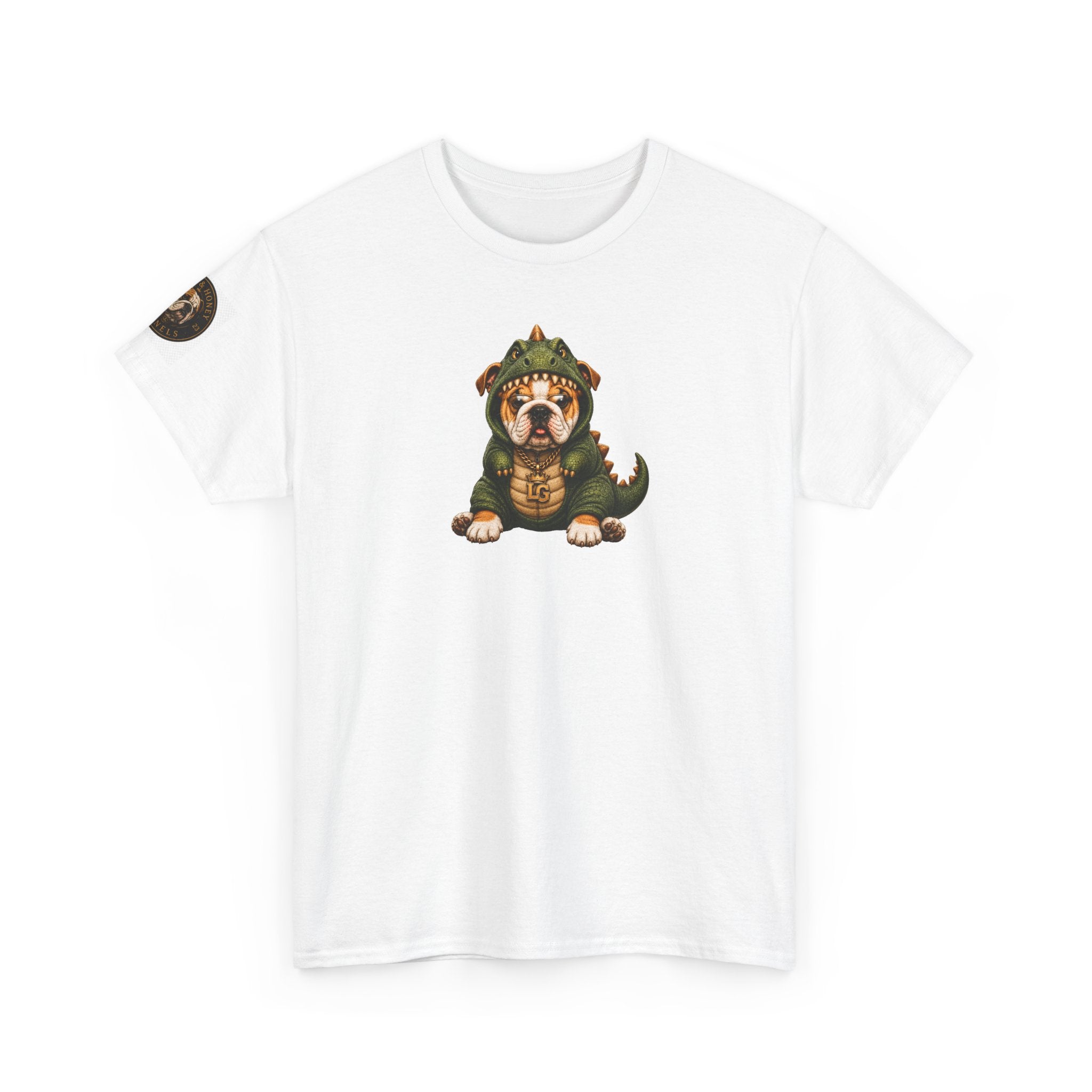 Lil Groot T-Rex Halloween English Bulldog T-Shirt – Unisex Heavy Cotton Tee
